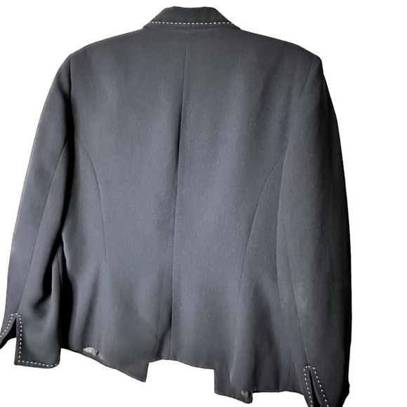 🔴5 for $40 SALE! Evan-Picone Navy Blue White Stitching Split Sleeve Hem 14 - Picture 9 of 14